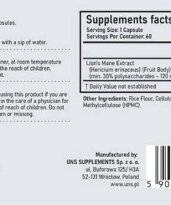 eng pm UNS Lions Mane Mushroom 60 caps 3645 2